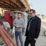 بازدید سرپرست شهرداری اهواز از روند مقاوم سازی پل علوی