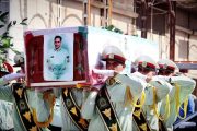 پیکر شهید مدافع امنیت «عماد دهیمی» در کارون تشییع شد