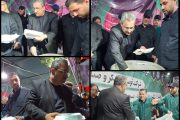 خدمت‌رسانی مدیرعامل توسعه نیشکر به مردم سوگوار در تشییع رهبر شهید انقلاب