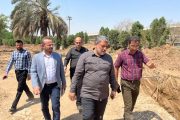  بازدید شهردار اهواز از نحوه اجرای لوله گذاری شبکه دفع آبهای سطحی و تقاطع غیر همسطح میدان دانشگاه ( شهید قربانی )
